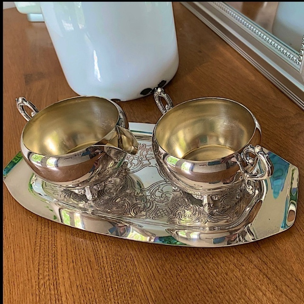 WM. A. ROGERS SILVER of CANADA 3 PIECE CREAM AND SUGAR SET